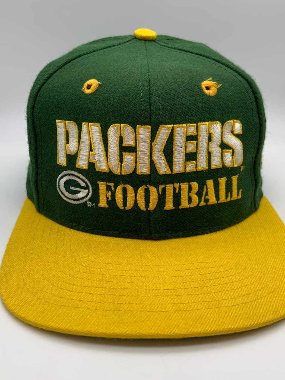 VTG Logo Athletic Pro Line Green Bay Packers Football Acrylic/Wool Snapback Hat